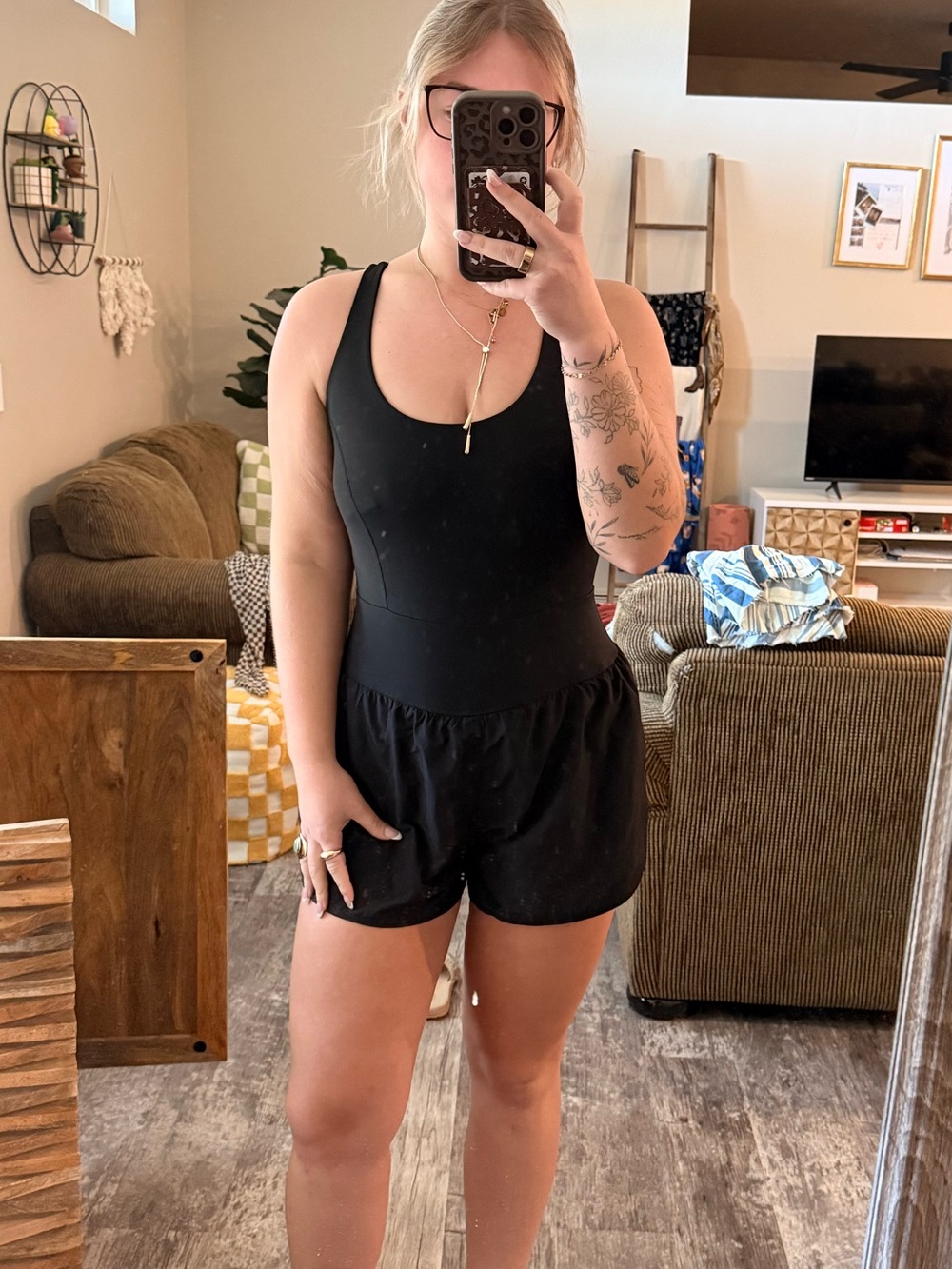 Black Scoop Neck Romper - Sleek One-Piece